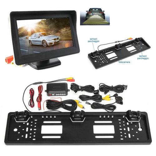 Monitor Portatarga Con Telecamera E Sensori Di Parcheggio Monitor Da 4.3 Elettronica/Elettronica per veicoli/Elettronica per auto/Telecamera posteriore Trade Shop italia - Napoli, Commerciovirtuoso.it