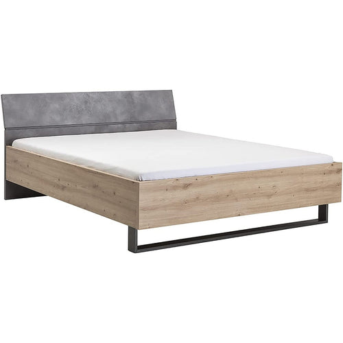 Letto moderno matrimoniale Lafabrica struttura in legno rovere e nero con spalliera Casa e cucina/Arredamento/Camera da letto/Materassi e basi letto/Materassi Decor Space - Altamura, Commerciovirtuoso.it