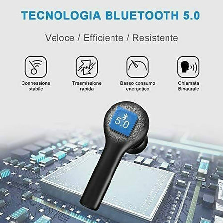 Auricolari Bluetooth Bcmaster Bc-T05 Ear Buds Ipx5 Neri Cuffie per Smartphone in Ear Controllo Smart Touch Elettronica/Cuffie auricolari e accessori/Cuffie/Cuffie In-Ear MFP Store - Bovolone, Commerciovirtuoso.it