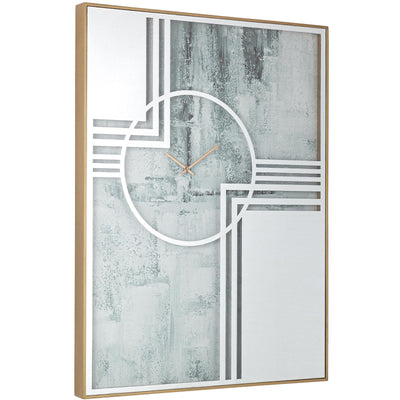 Quadro con orologio moderno 80 cm glace stampa su tela bianco e grigio minimalista Casa e cucina/Decorazioni per interni/Arte/Poster e stampe Decor Space - Altamura, Commerciovirtuoso.it