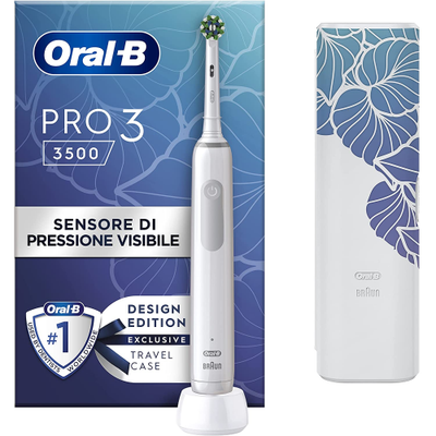 Braun Oral-B Spazzolino Elettrico Ricaricabile Pro 3 3500 Design Edition White (Bianco) BRAUN ORAL-B