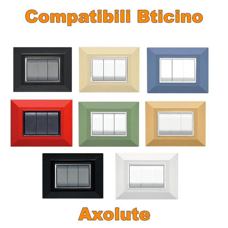 Placca Placchetta Placchette Compatibili Per Serie Axolute Bticino Sq  Colorate - commercioVirtuoso.it