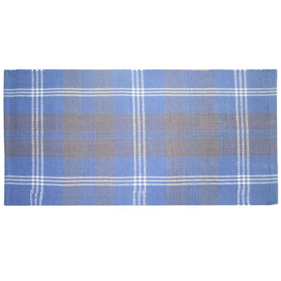 Tappeto bagno scozzese azzurro 100% cotone cm50x90 Vacchetti