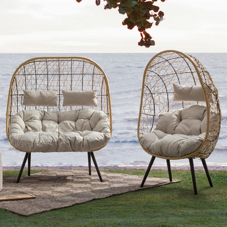 Poltrona Sedia "marley" Da Esterno Salottino Intrecciato Con Cuscino Giardino e giardinaggio/Arredamento da giardino e accessori/Poltrone Decor Space - Altamura, Commerciovirtuoso.it