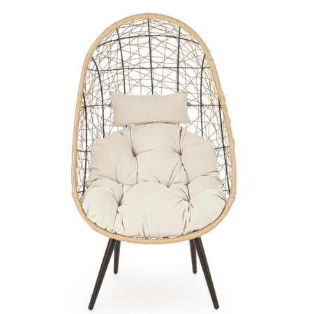 Poltrona Sedia "marley" Da Esterno Salottino Intrecciato Con Cuscino Giardino e giardinaggio/Arredamento da giardino e accessori/Poltrone Decor Space - Altamura, Commerciovirtuoso.it