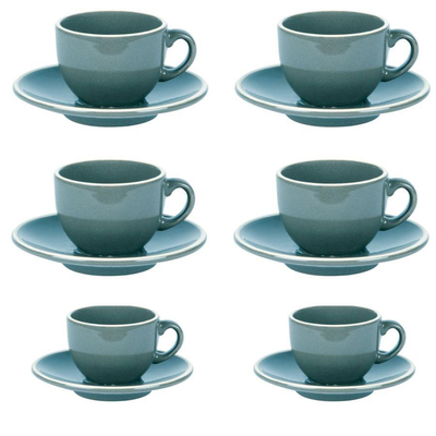 Tazzina caffe' set 6 pezzi otello blu crema c/piattino cm8x5h6,5 Vacchetti