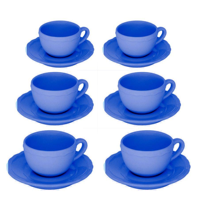 Tazzina caffe' set 6 pezzi juliet blu c/piattino cmø7,5h5 Vacchetti