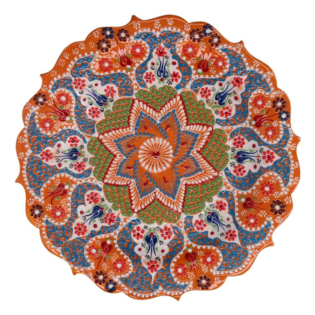 Piatto decorativo ceramica arancione cmø30h3 Vacchetti