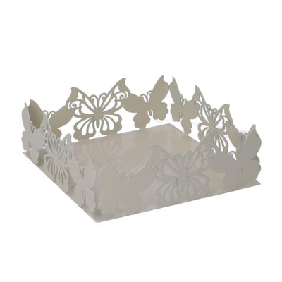 Portatovaglioli metallo farfalla crema quadrato cm16,5x16,5h6 Vacchetti