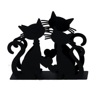 Portatovaglioli metallo gatti nero rettangolare cm14,5x4h12 Vacchetti