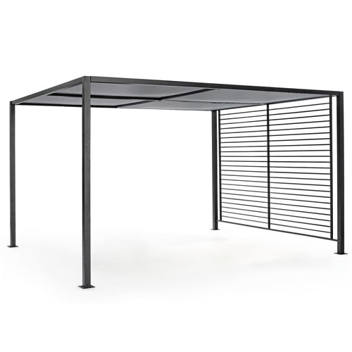 Gazebo moderno antracite Noah per giardino e veranda, pergolato scorrevole di design Giardino e giardinaggio/Arredamento da giardino e accessori/Ombrelloni tende e tettucci parasole/Gazebo Decor Space - Altamura, Commerciovirtuoso.it
