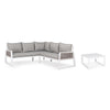 Salottino Angolare Da Giardino captiva Bianco in Alluminio Con Corde Sintetiche Tortora Giardino e giardinaggio/Arredamento da giardino e accessori/Set di mobili Decor Space - Altamura, Commerciovirtuoso.it