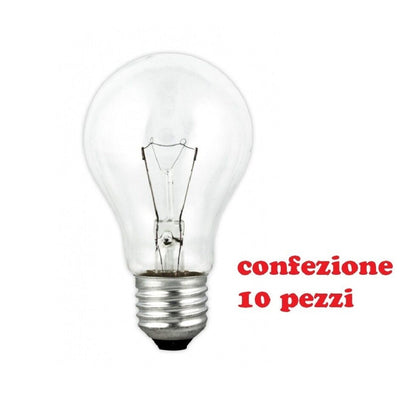 Confezione 10 Lampadine A Goccia Incandescenza E27 220/240v 50/60hz 100w Illuminazione/Lampadine/Lampadine a LED Trade Shop italia - Napoli, Commerciovirtuoso.it