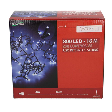 Luce filo 800 led multicolore controller cm1600 al. fissa uso esterno Vacchetti