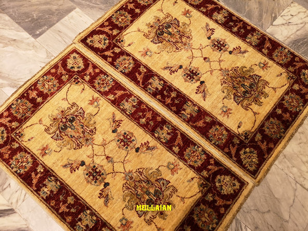 Scendiletto Sultanabad Extra Gold Afghanistan 92x62 - Lusso Artigianale, Colori Vegetali, Lana Extra Fine