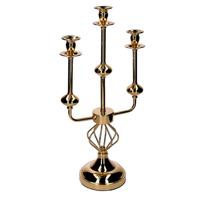 Portacandele candelabro metallo oro cm26x14h51 Vacchetti
