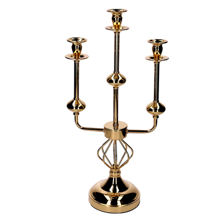 Portacandele candelabro metallo oro cm26x14h51 Vacchetti