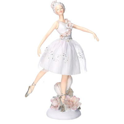 Statua resina ballerina bianco cm17,7x9,5h27,2 Vacchetti