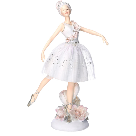 Statua resina ballerina bianco cm17,7x9,5h27,2 Vacchetti