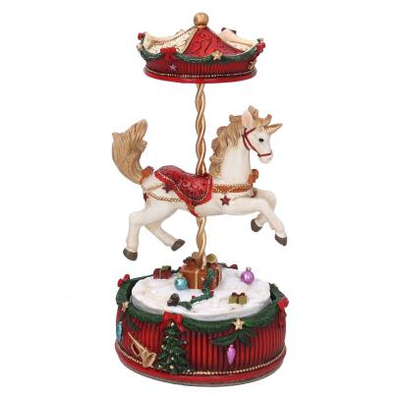 Carillon cavallo resina rosso cm11x11,5h20,5 Vacchetti