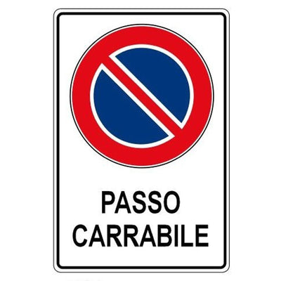 CARTELLO PASSO CARRABILE SEGNALETICA SICUREZZA AVVERTIMENTO PLASTIFICATO  Trade Shop italia - Napoli, Commerciovirtuoso.it