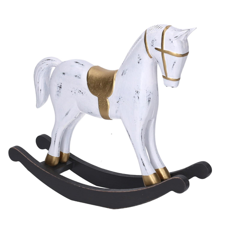 Cavallo a dondolo legno bianco cm42x8h31 Vacchetti