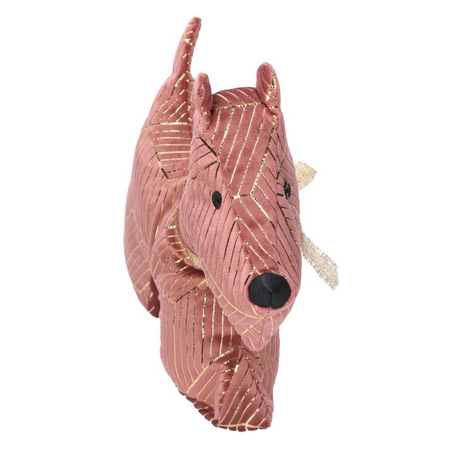 Fermaporta tessuto cane rosa cm35x5h26 Vacchetti