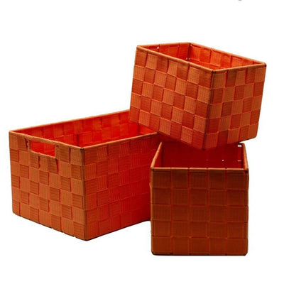 Cassetto in poliestere - set da 3 arancione Vacchetti