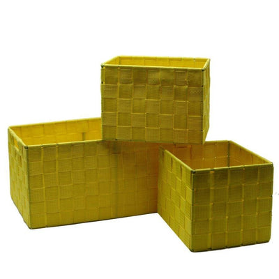 Cassetto in poliestere - set da 3 giallo Vacchetti