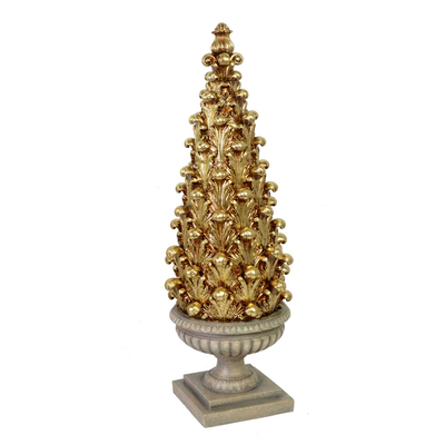 Albero Di Natale resina oro cm18x18h52,7
