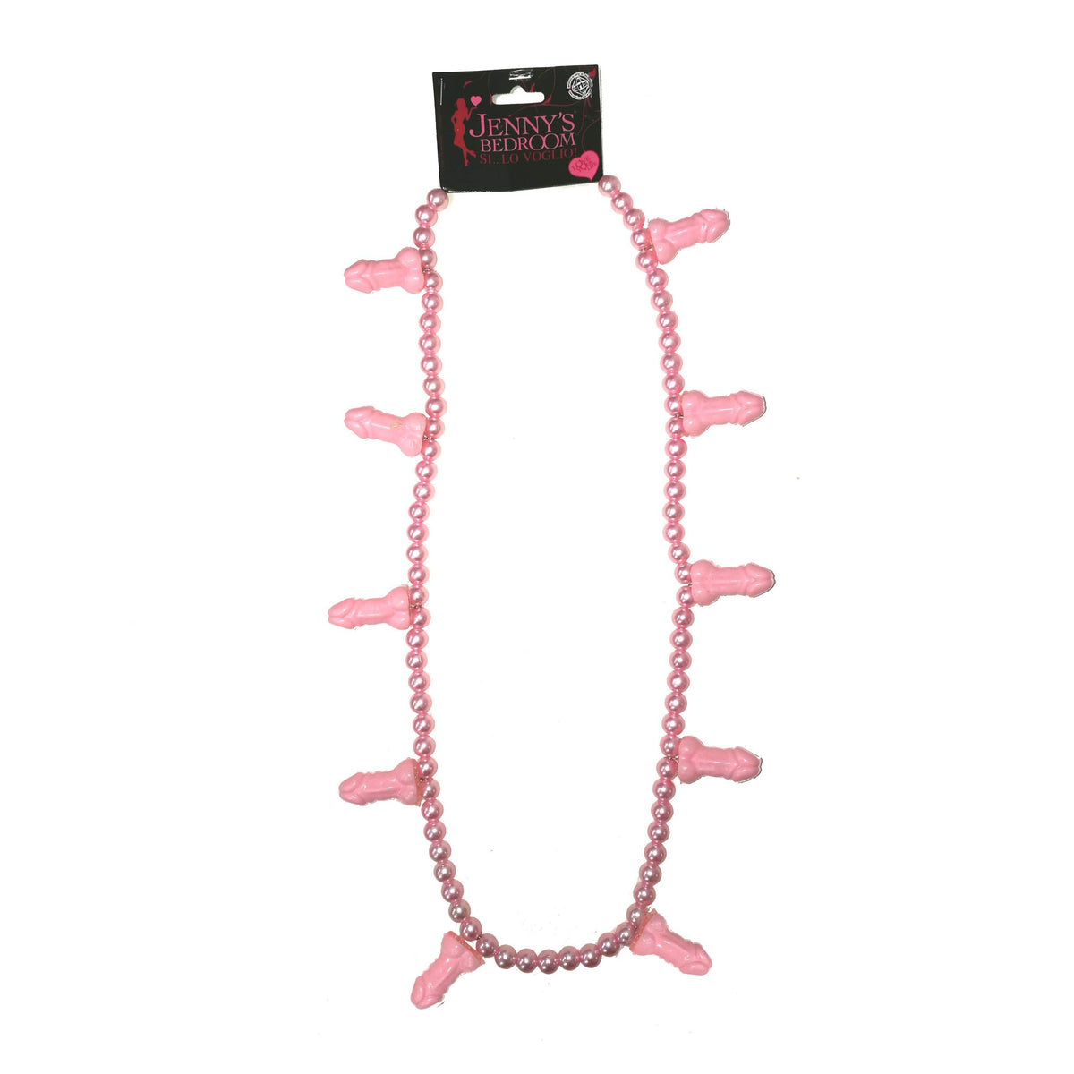 Collana Addio Al Nubilato Con Perle e Piselli Colore Rosa Gadget Per Adulti  Scherzo Travestimento 