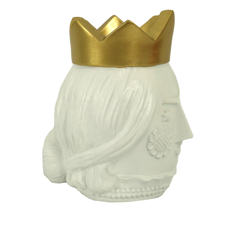 Portavaso resina viso regina oro biancocm11x14h17 Vacchetti