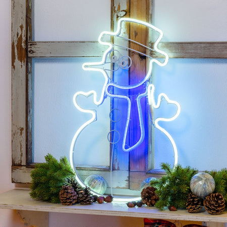 Figura luminosa "Pupazzo di Neve" con luce a neon bifacciale decorazione da 58 cm Casa e cucina/Decorazioni per interni/Addobbi e decorazioni per ricorrenze/Decorazioni natalizie/Luci natalizie/Catene luminose per esterni MagiediNatale.it - Altamura, Commerciovirtuoso.it