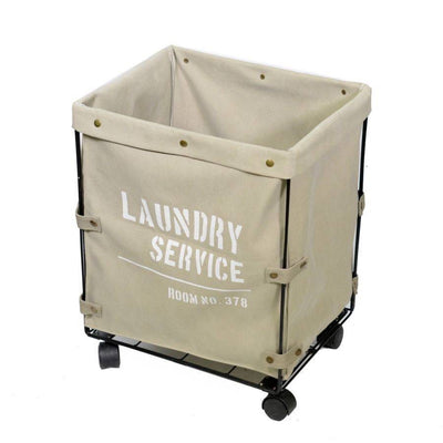 Cestone Laundry in tessuto con rotelle - beige Vacchetti