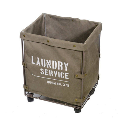 Cestone Laundry in tessuto con rotelle - marrone Vacchetti