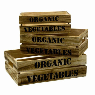 Cassetto in legno Organic Vegetables - set da 3 Vacchetti