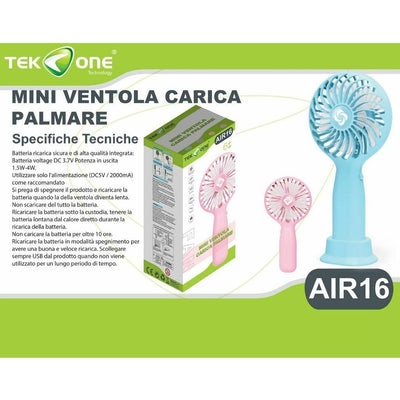 Mini Ventilatore Tekone Air16 Portatile Ventole Carica Palmare Casa, arredamento e bricolage > Elettrodomestici > Ventilatori Trade Shop italia - Napoli, Commerciovirtuoso.it