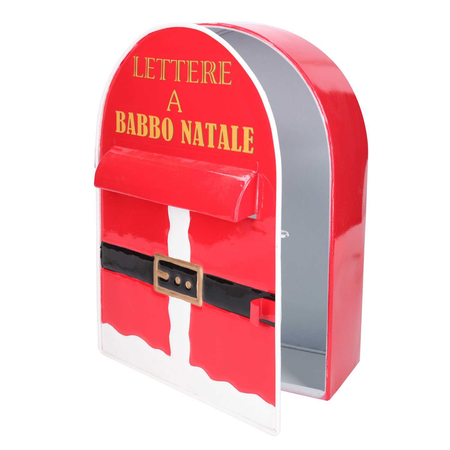 Cassetta posta metallo babbo natale rosso nbd-9060 cm22,5x12h30 Vacchetti
