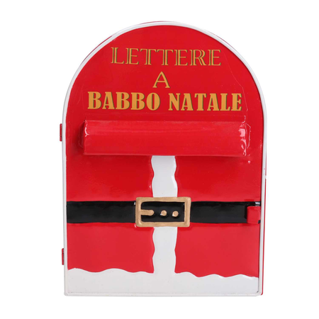 Cassetta posta metallo babbo natale rosso nbd-9060 cm22,5x12h30