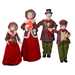 Famiglia cantori tessuto rosso scozzeseset 4pz cm34x22h95