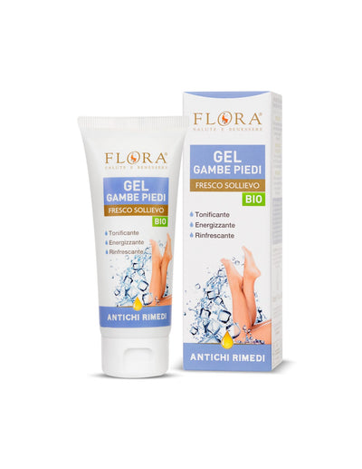 Flora Gel Gambe Piedi Bio Icea - 100 ml - Per gambe stanche e pesanti. Ridona tono, energia e vitalità A base di estratti vegetali e oli essenziali 100% puri, naturali e totali