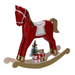 Cavallo a dondolo legno oro e rosso cm22,5x6h22