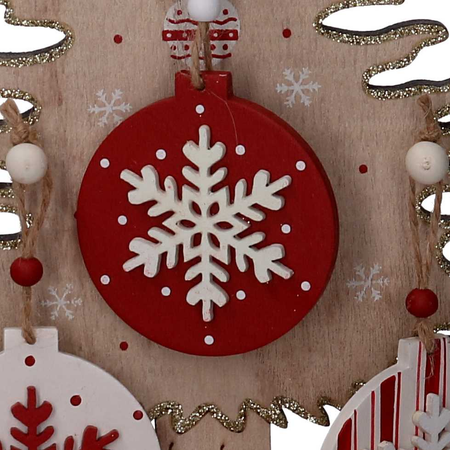 Albero Di Natale espositore legno naturale c/24 decorazioni sfera cm18x12h32 Vacchetti
