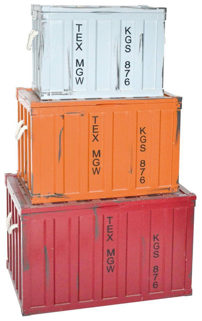 Baule rettangolare Container - set da 3 Preda