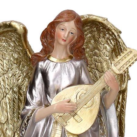 Angelo resina con chitarra oro cm18,2x16,4h37,8 Vacchetti