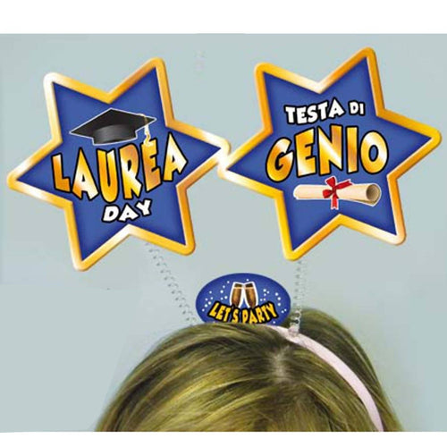 Cerchietto Con Antenne per Festa di Laurea Day Testa Di Genio gadget per party di Laurea divertente Casa e cucina/Hobby creativi/Articoli per feste e compleanni/Cappellini maschere e accessori/Cappelli Kondorama - Martinsicuro, Commerciovirtuoso.it