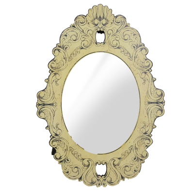 Specchio crema anticato in legno ea-6895 cm. 60 x 86 x 1,5 Vacchetti