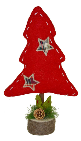 Albero Di Natale panno rosso piccolo nbr-1251 cm.28 x 9 h 44 Vacchetti