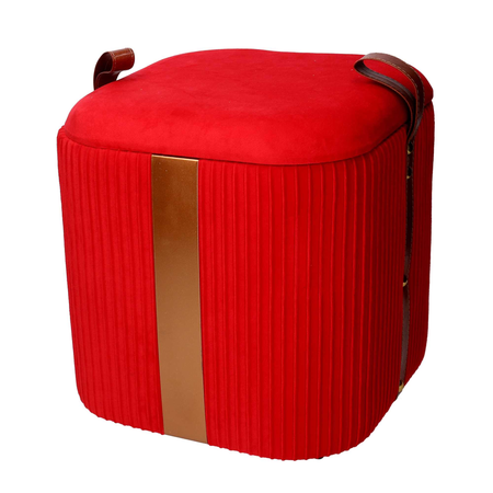 Puff contenitore velluto 1-3 rosso cm39x39h43 Vacchetti