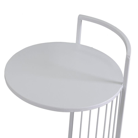 Tavolino metallo bianco tondo cmø38h54/65 Vacchetti